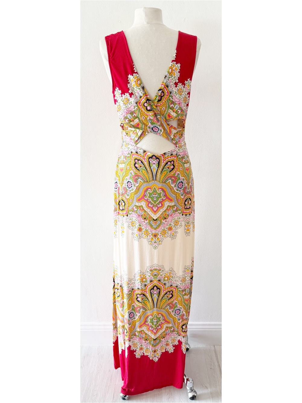 Plenty by Tracy Reese Anthropologie Boteh Cross Back Maxi Dress Size Medium - Picture 2 of 11